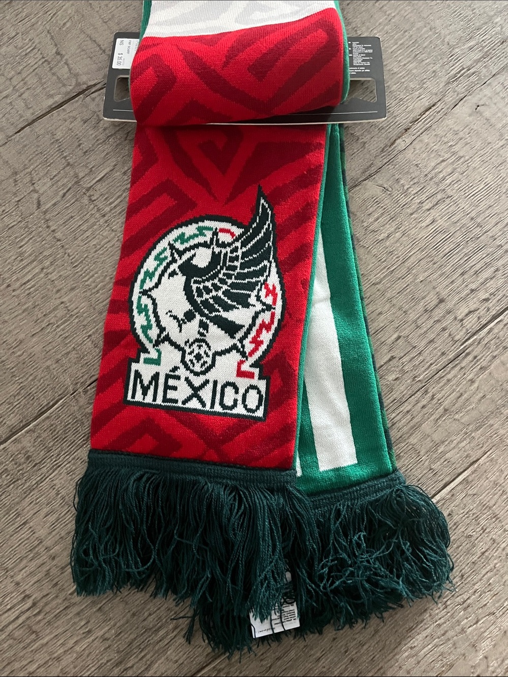 adidas Mexico Red and Green Fan Scarf with Crest